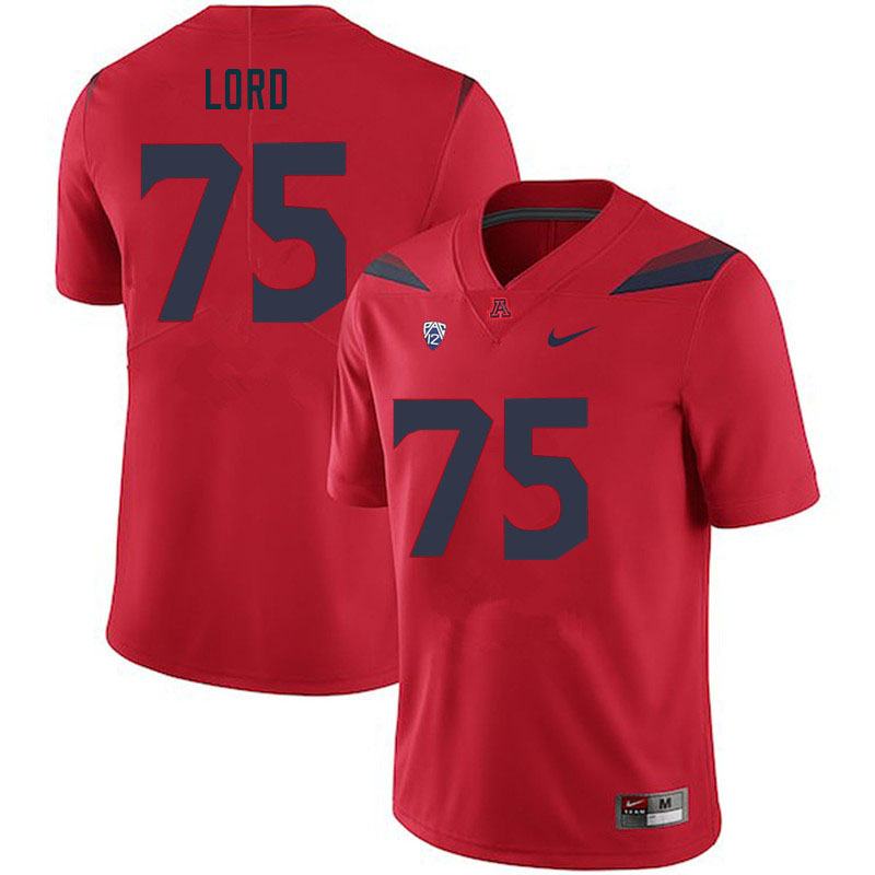 Men #75 Zach Lord Arizona Wildcats College Football Jerseys Sale-Red